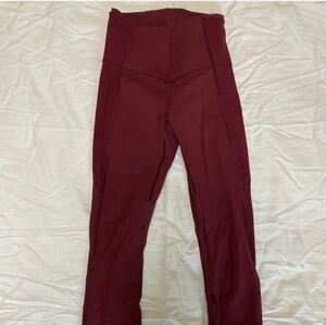 Lululemon Athletica Burgundy High-Rise Leggings